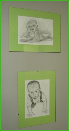 Portréty detí - A3 /ceruza/ paspartované